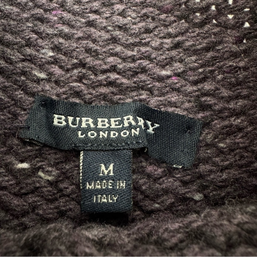 Burberry London Purple Merino Cashmere Sweater Medium - Picture 3 of 6